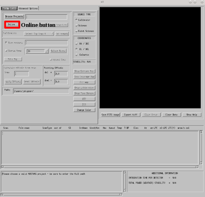 m2gui Online button location